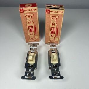 Paulding IVORY Quiet switch Three Way Toggle Light Switches Paulding 1933-I NOS